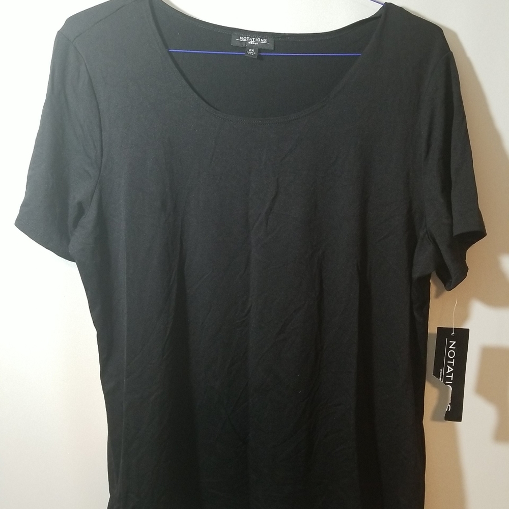 Notations Women's Blouse Top Shirt Black Size 2X